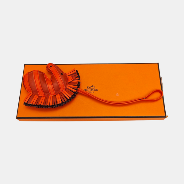 Leather Bag Charm Orange