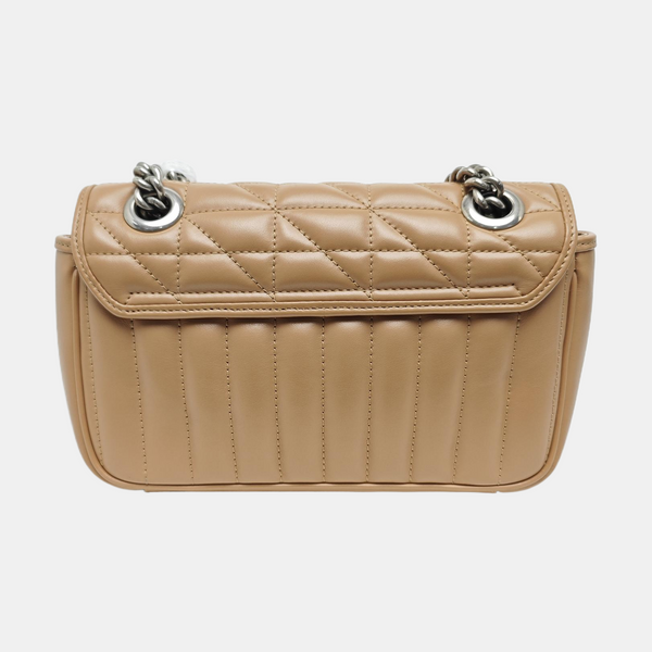 GG Marmont Small Quilted Calfskin Brown