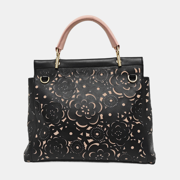 Leather Top Handle Bag Black