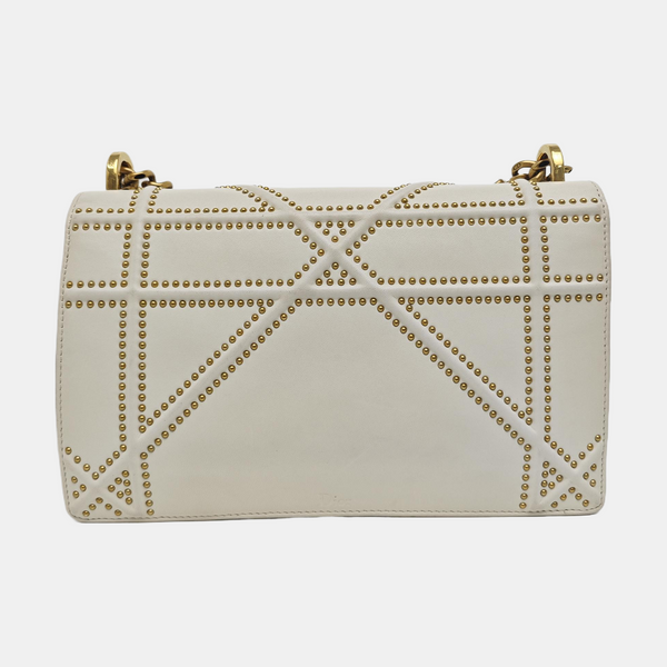 Diorama Medium Cannage Calfskin White