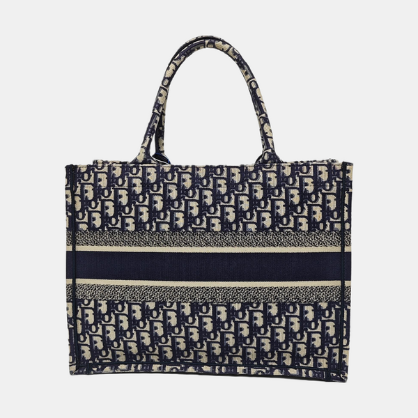 Book Tote Medium Oblique Canvas Blue