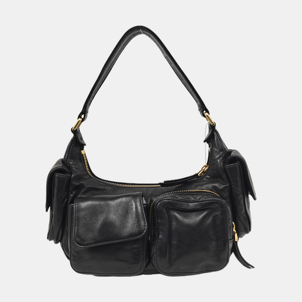 Lambskin Top Handle Bag Black