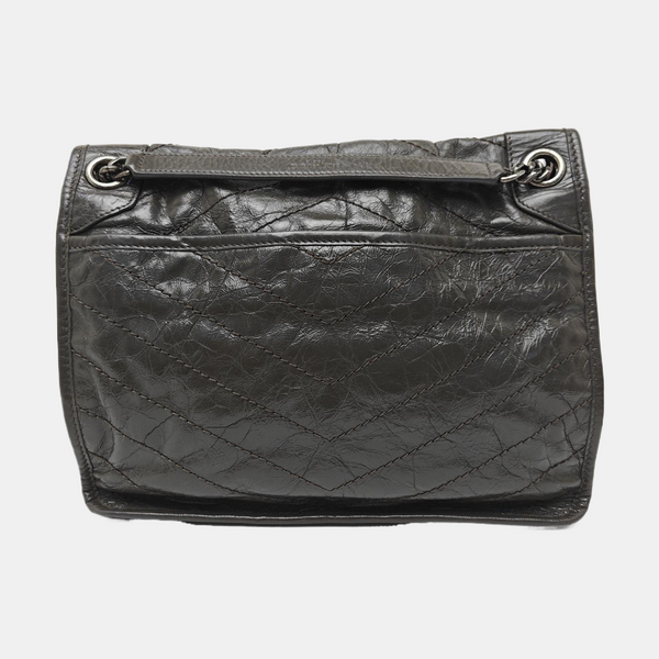 NIKI Medium Chevron Calfskin Gray