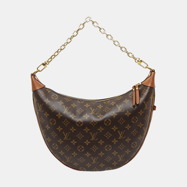 LOOP HOBO Monogram Coated Canvas Brown