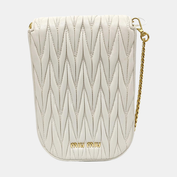 Matelassé Quilted Lambskin White