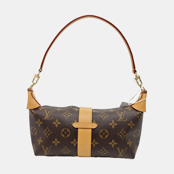 Pochette Mia Monogram Coated Canvas Brown