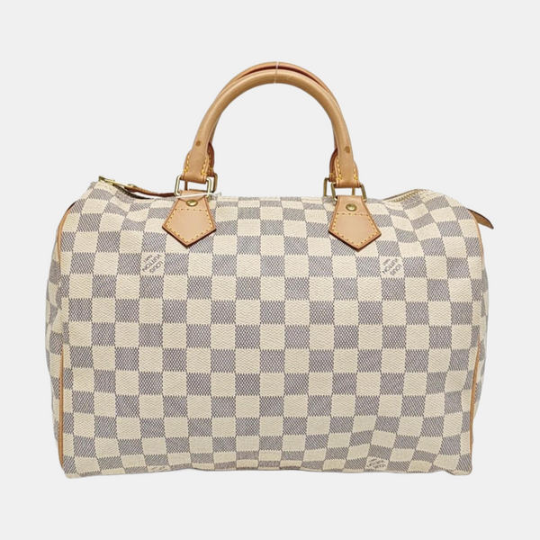 SPEEDY 30 Damier Azur Coated Canvas White