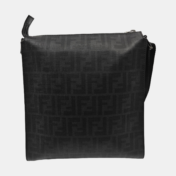 Coated Canvas Shoulder Bag Black