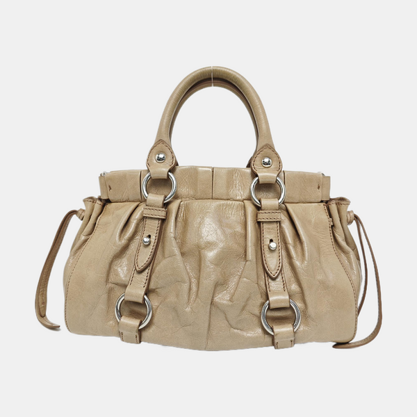 Calfskin Shoulder Bag Beige
