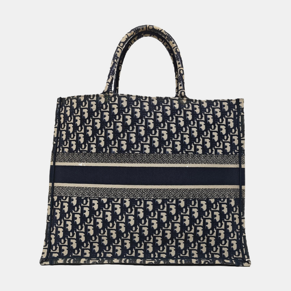 Book Tote Large Oblique Canvas Blue