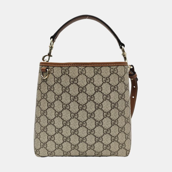 GG Emblem Monogram Coated Canvas Beige