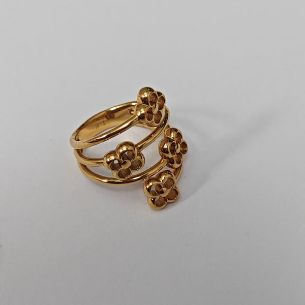 FLOWER FULL Brass Gold Ring EU 56
