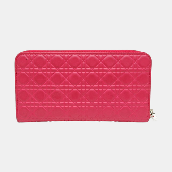 Lady Dior Small Cannage Calfskin Pink Wallet