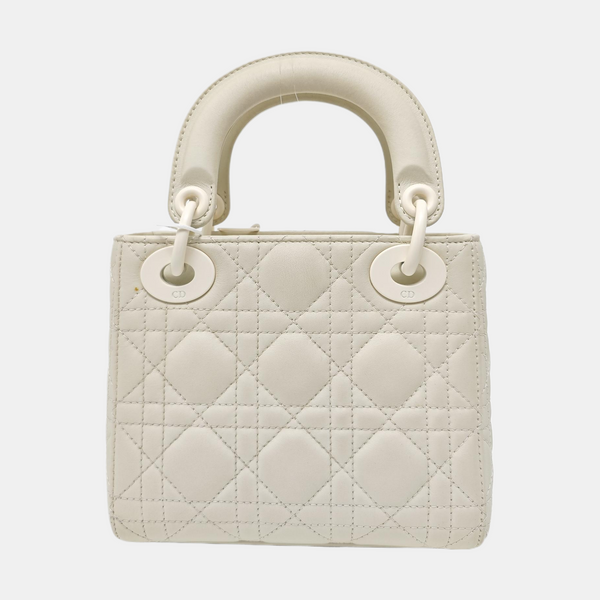 Lady Dior Mini Cannage Lambskin White