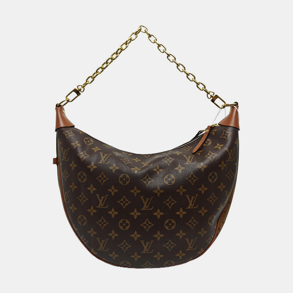 LOOP HOBO Monogram Coated Canvas Brown