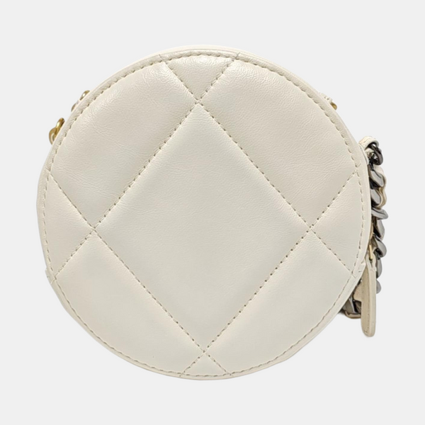 Authenticated pre-owned CHANEL 19 Quilted Lambskin White - Shoulder Bag at Looply
