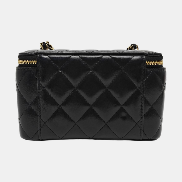 VANITY CASE Small Quilted Lambskin Black