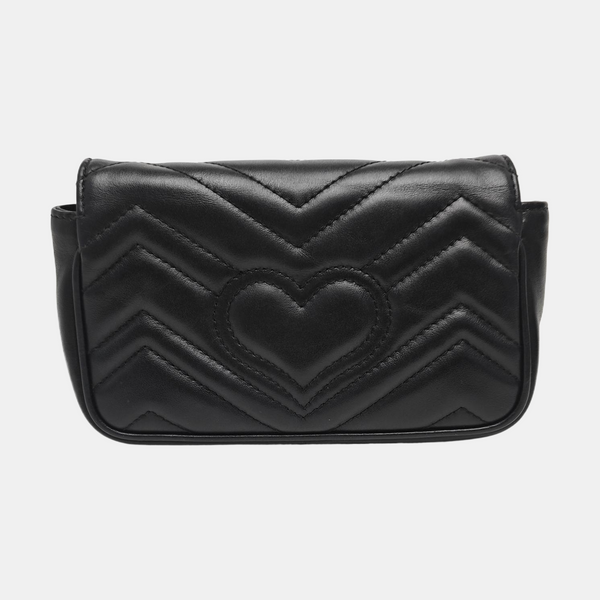 GG Marmont Mini Quilted Calfskin Black