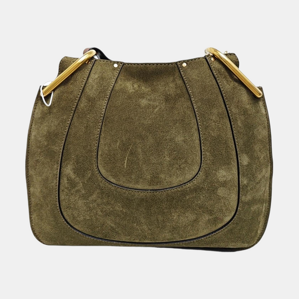 Quilted Suede Shoulder Bag Green