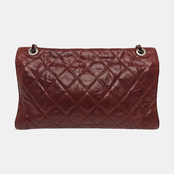 Quilted Grained Calfskin Shoulder Bag Red