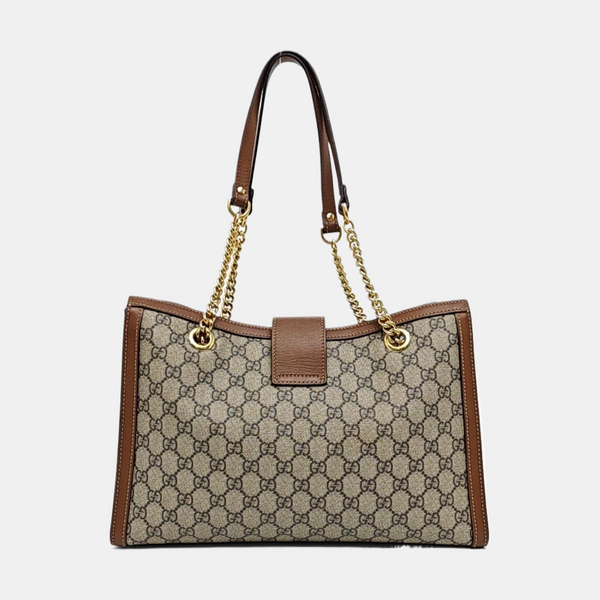 Padlock Medium Monogram Coated Canvas Beige