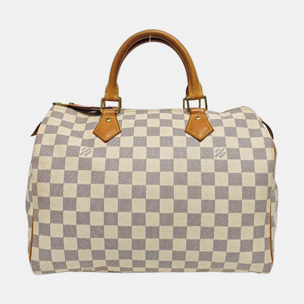 SPEEDY 30 Damier Azur Coated Canvas White