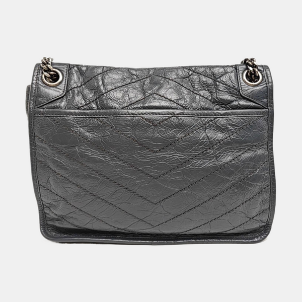 NIKI Medium Chevron Calfskin Gray