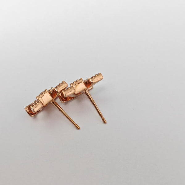 Metal Rose Gold Stud Earrings