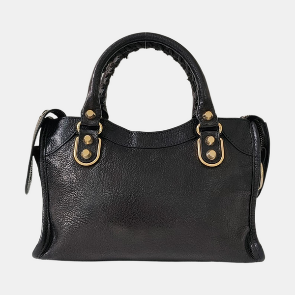 Classic Metallic Edge City Mini Lambskin Black