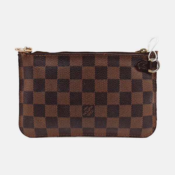 Damier Ebene Coated Canvas Clutch Brown