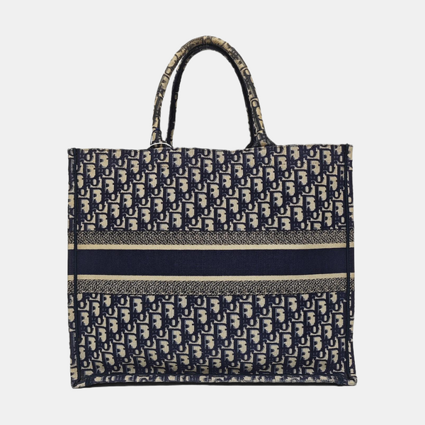 Book Tote Large Oblique Canvas Blue