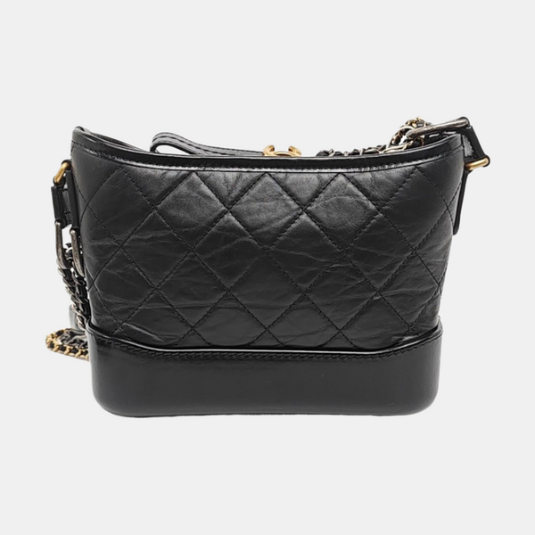 GABRIELLE Small Quilted Vintage Calf Black