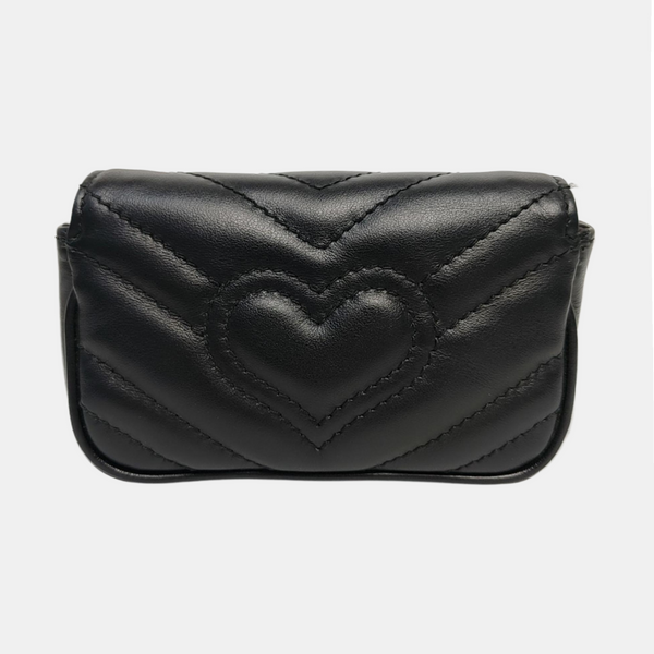 Authenticated pre-owned GG Marmont Super Mini Quilted Calfskin Black - Clutch at Looply