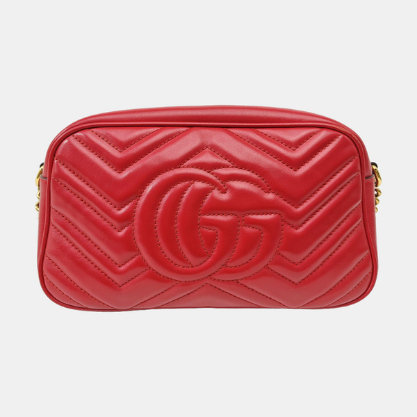 GG Marmont Small Quilted Calfskin Red