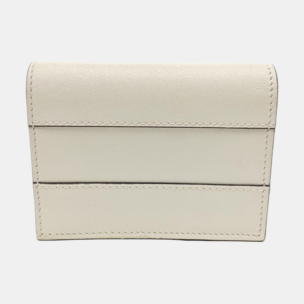 Queen Margaret Calfskin White Card Holder