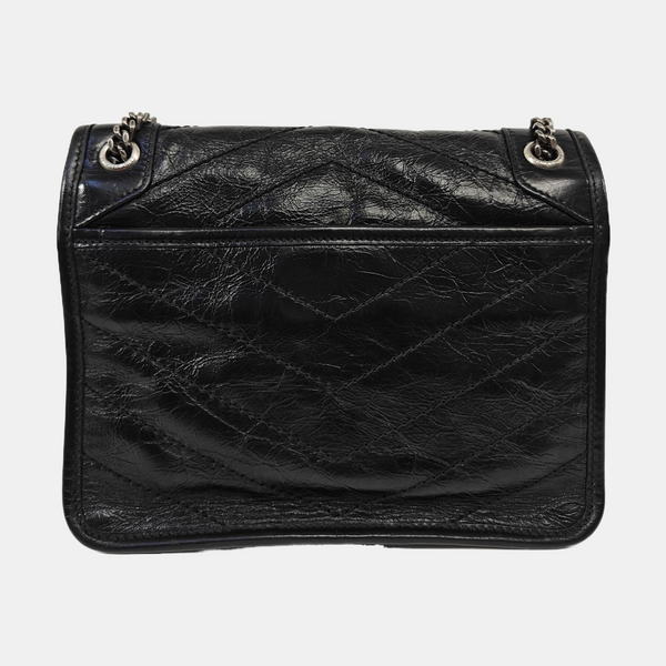 NIKI Small Chevron Calfskin Black
