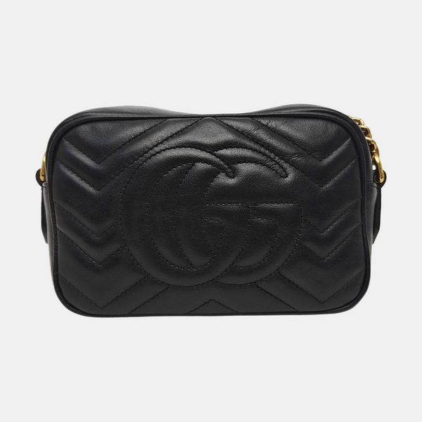 GG Marmont Mini Quilted Calfskin Black