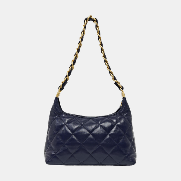 Quilted Calfskin Shoulder Bag Blue