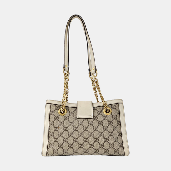Padlock Small Monogram Coated Canvas Beige