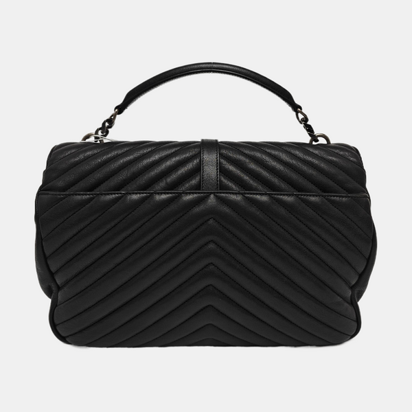 COLLEGE Large Chevron, Quilted Lambskin Blue