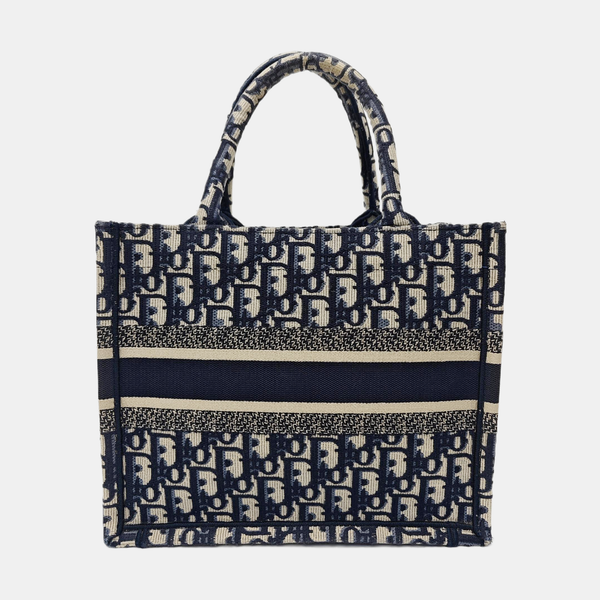 Book Tote Small Oblique Canvas Blue