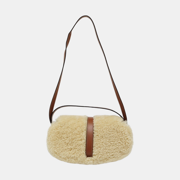 Sheepskin Shoulder Bag Small Beige