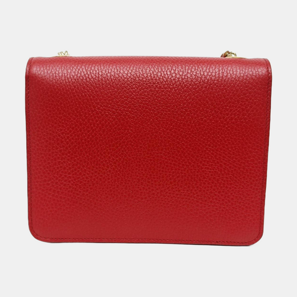 Interlocking G Small Calfskin Red