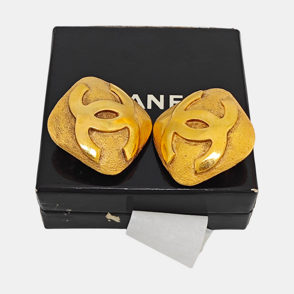 Metal Gold Clip On Earrings