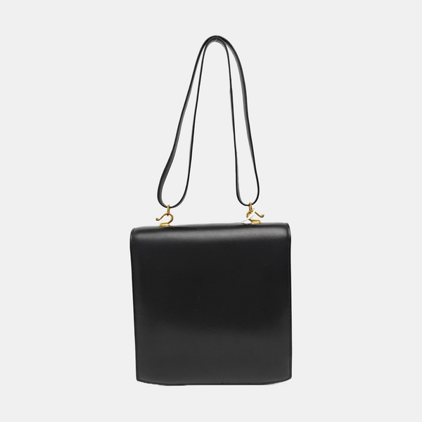 Box Calf Shoulder Bag Black