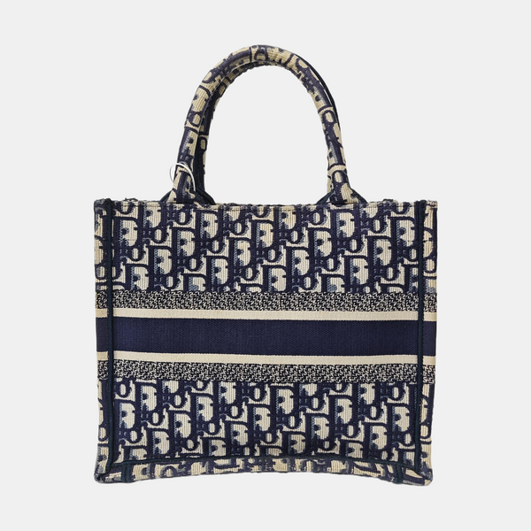 Book Tote Small Oblique Canvas Blue