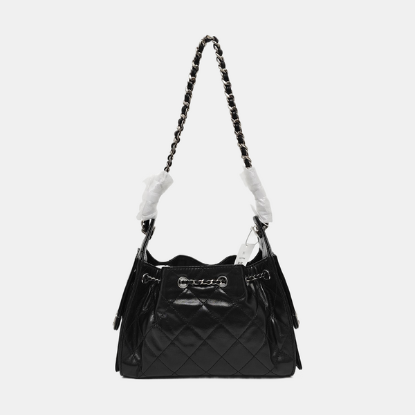 CHANEL 25 Quilted Calfskin Black