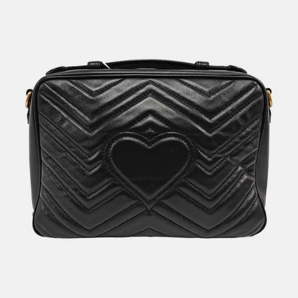 Authenticated pre-owned GG Marmont Quilted Calfskin Black - Shoulder Bag at Looply