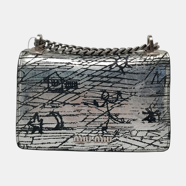 Miu Confidential Calfskin Silver