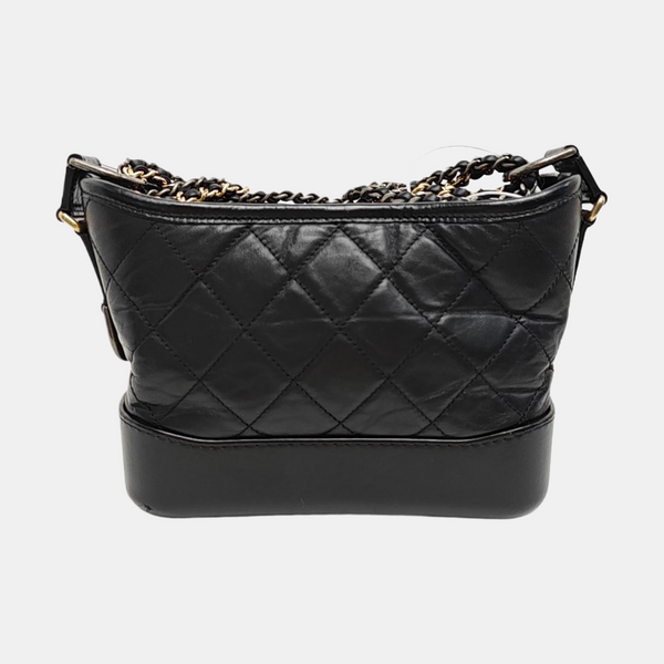 GABRIELLE Small Quilted Vintage Calf Black